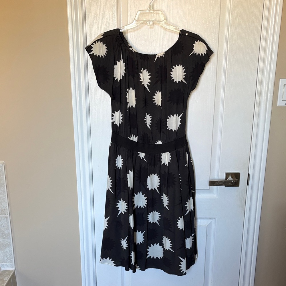 Diesel Black and White Star Pattern Midi Dress